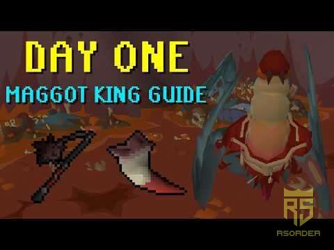 OSRS Maggot King boss arena, OSRS Twinflame Staff Maggot King gear, OSRS Maggot King melee phase neck extension, OSRS Maggot King loot drop