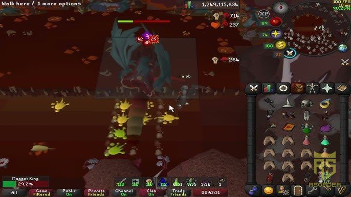 OSRS Maggot King boss arena, OSRS Twinflame Staff Maggot King gear, OSRS Maggot King melee phase neck extension, OSRS Maggot King loot drop