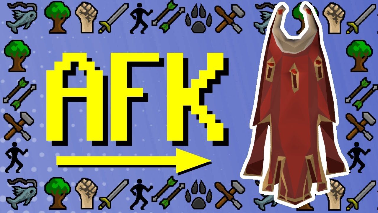 A visual overview of the best AFK training methods in OSRS 2026, featuring Woodcutting, Fishing, Combat, Mining, and Sailing activities.