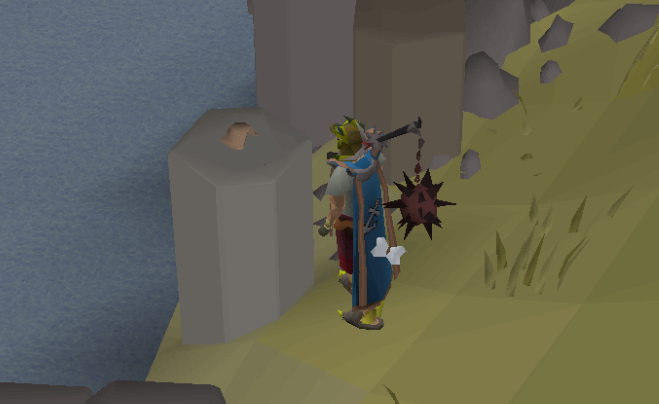 Recommended melee equipment including Zombie Axe and crush-focused weapons for the Mad Angel boss.