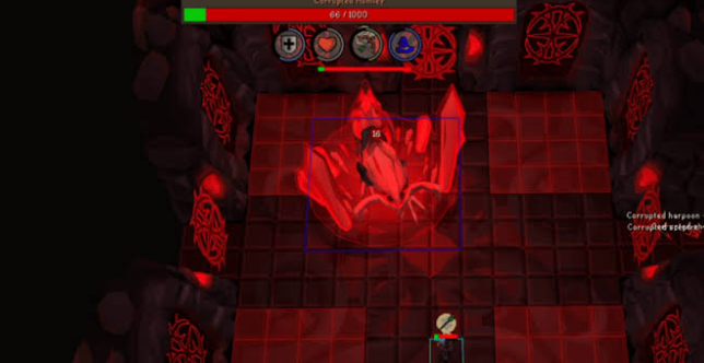 A player gathers ores and shards efficiently inside the Corrupted Gauntlet.